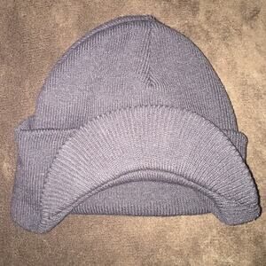 Tan Black Beanie with Front Bill OS